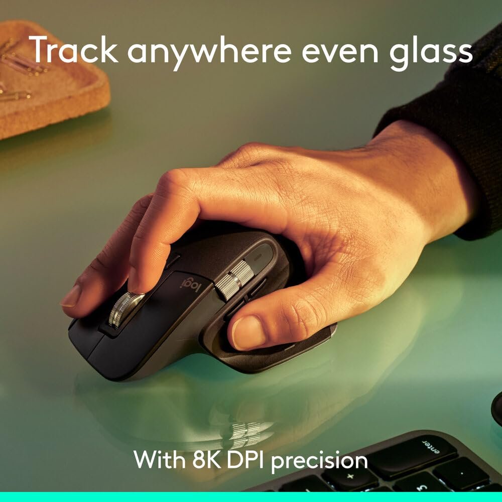 Logitech MX Master 3S Bluetooth Edition Wireless Mouse, No USB Receiver - Ultra-Fast Scrolling, Ergo, 8K DPI, Track on Glass, Quiet Clicks, Works with Apple Mac, Windows PC, Linux, Chrome - Graphite - Image 2