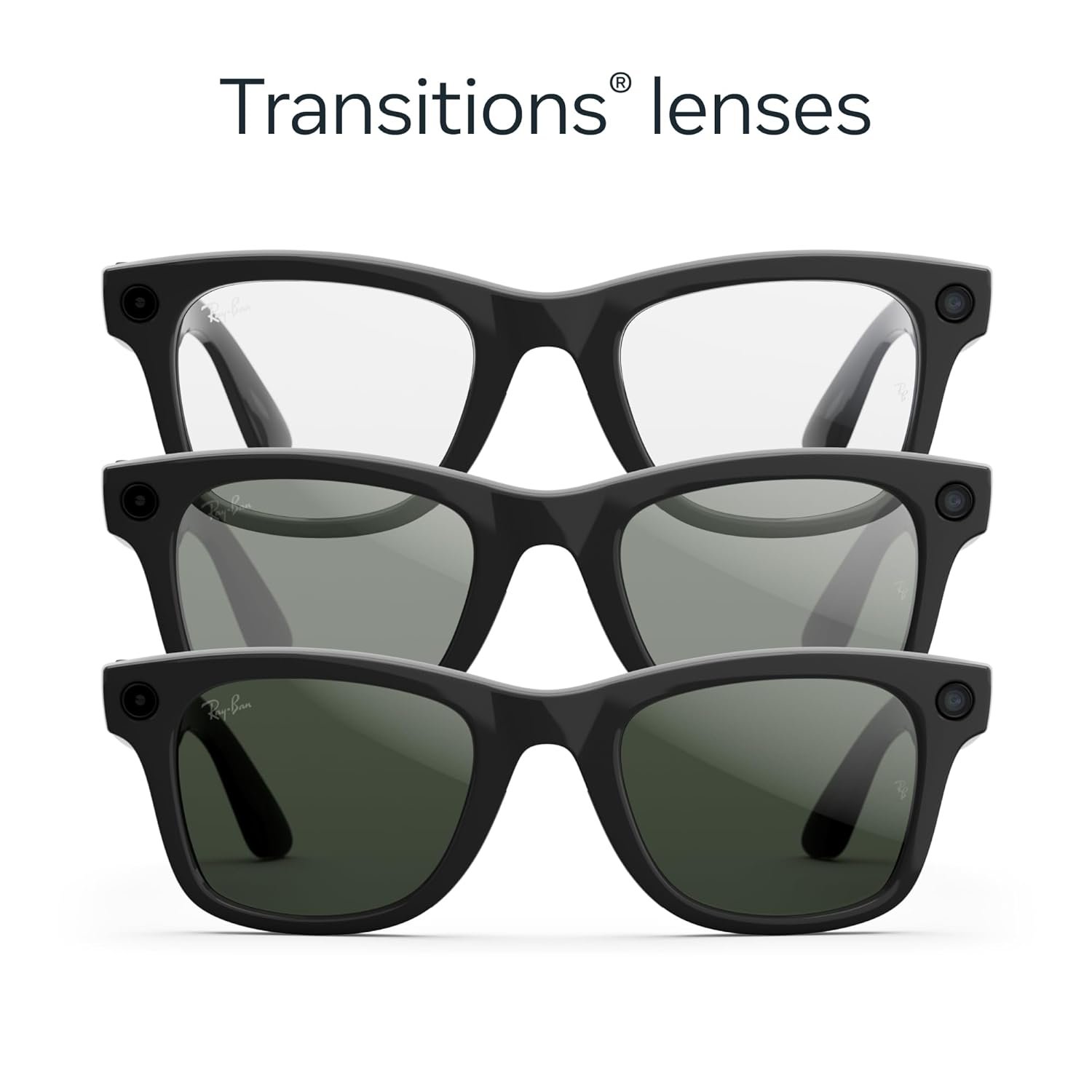 Ray-Ban Meta (Gen 2), Wayfarer, Shiny Black | Smart AI Glasses for Men, Women — 2X Battery Life — 3K Ultra HD Resolution — 12 MP Ultra-Wide Camera, Audio, Video — Transitions® Graphite Green Lenses - Image 7